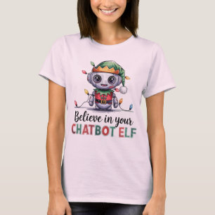 Camiseta 🤖 Graciosos Memes De Chatbot De Xmas Creen En El 