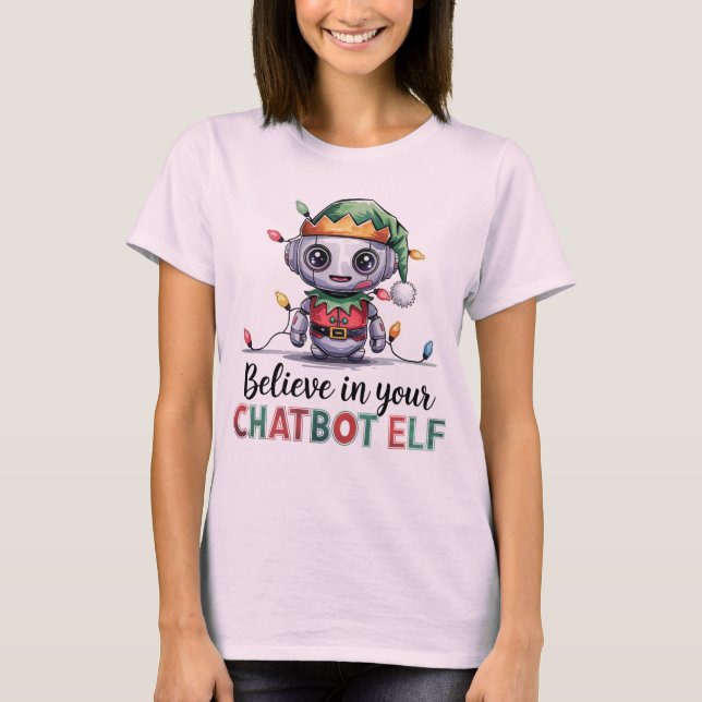 Camiseta 🤖 Graciosos Memes De Chatbot De Xmas Creen En El  (Anverso)