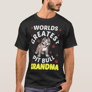 Camiseta Graciosos mundos Gran Pitbull Abuela Perro Lover P