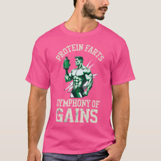 Camiseta Graciosos Músculos De Levantamiento De Proteínas E