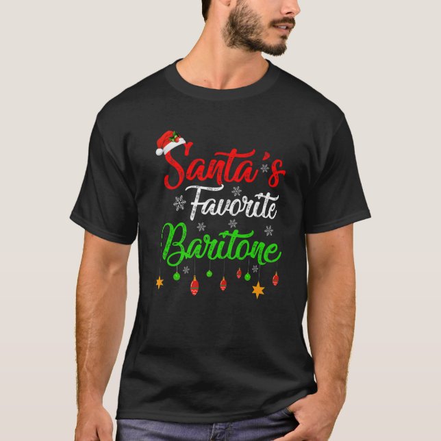 Camiseta Graciosos Navidades de Baritone favoritos de Santa (Anverso)