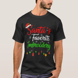 Camiseta Graciosos Navidades de bordado favoritos de Santa 