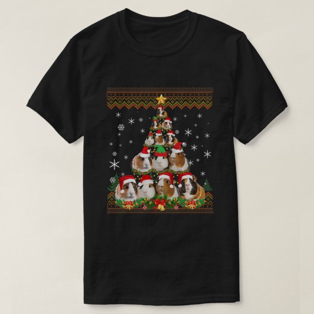 Camiseta Graciosos Navidades de cerdo guineanos suéteres Na (Diseño del anverso)