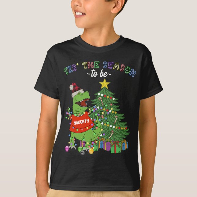 Camiseta Graciosos Navidades de dinosaurios esta temporada  (Anverso)