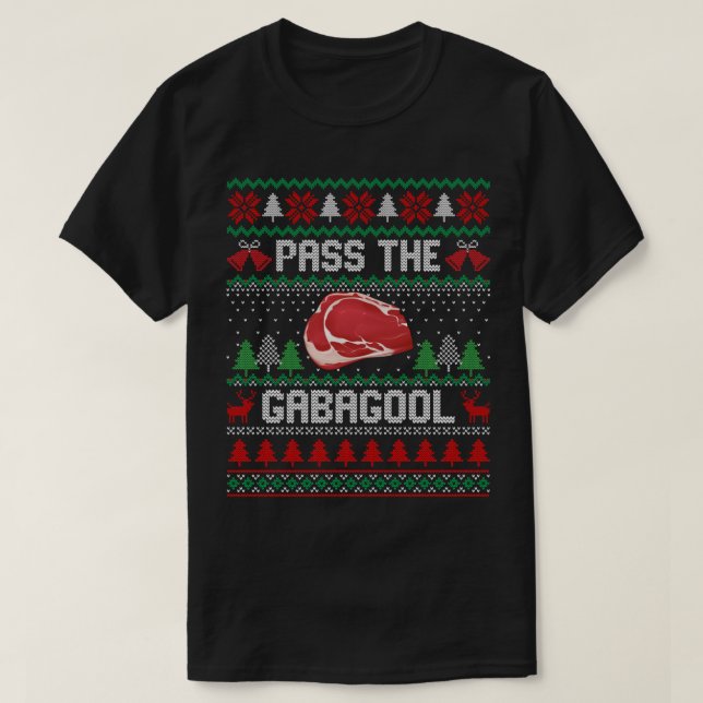 Camiseta Graciosos Navidades De Navidad Pasan El Gabagool T (Diseño del anverso)