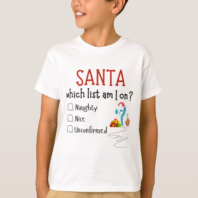 Camiseta Graciosos Navidades de niños Santa's Naughty y Nic (Anverso)