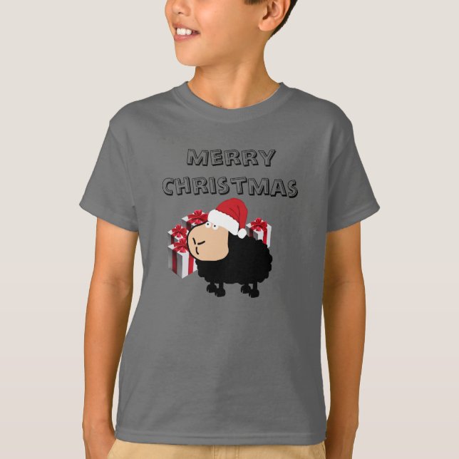 Camiseta Graciosos Navidades de ovejas de Santa personaliza (Anverso)