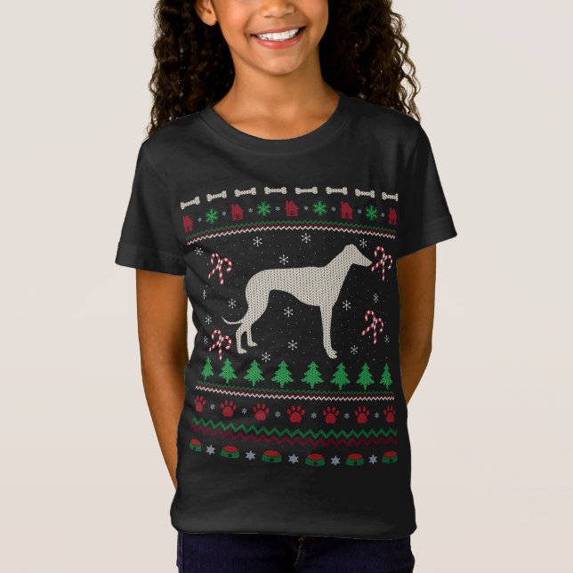Camiseta Graciosos Navidades de perros de Greyhound italian (Anverso)