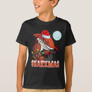Camiseta Graciosos navidades de Sharkmas Santa Shark Xmas