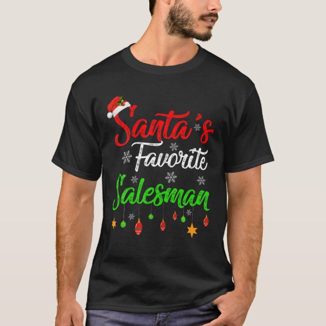 Camiseta Graciosos Navidades de vendedor favoritos de Santa (Anverso)