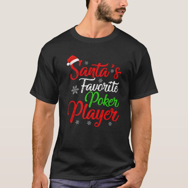 Camiseta Graciosos Navidades favoritos de jugador de póquer (Anverso)