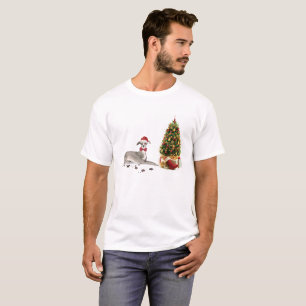 Camiseta Graciosos Navidades italianos de Greyhound con árb