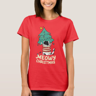 Camiseta Graciosos Navidades Meowy Grumpy Árbol de navidad 