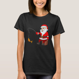 Camiseta Graciosos Navidades pesqueros de Santa Claus Fish