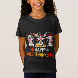 Camiseta Graciosos Navidades vacunos felices Hallothanksmas