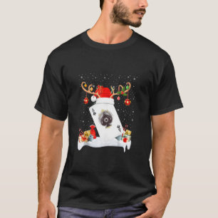 Camiseta Graciosos navideños iluminando renos Santa Hat Pok