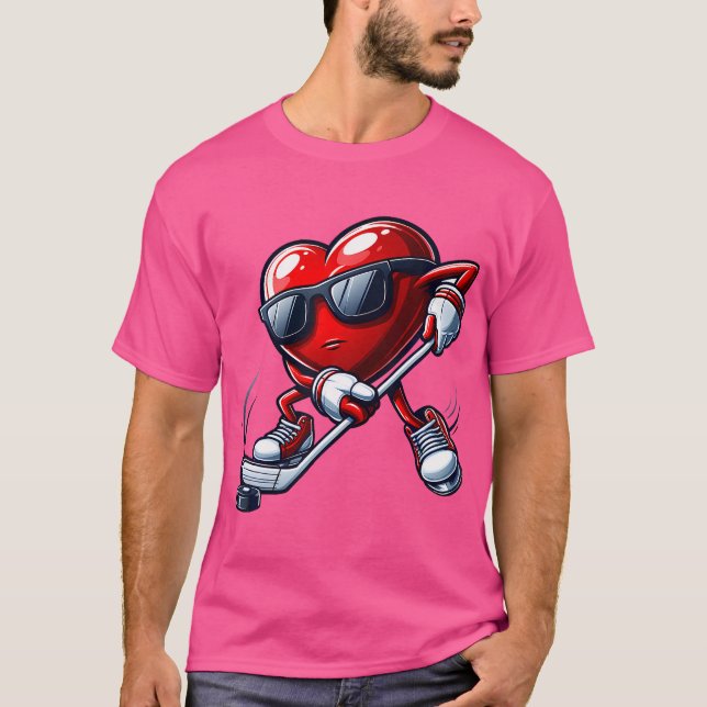 Camiseta Graciosos niños Día de San Valentín de hockey sobr (Anverso)