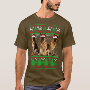 Camiseta Graciosos pastores alemanes Navidades Santa Hat Xm