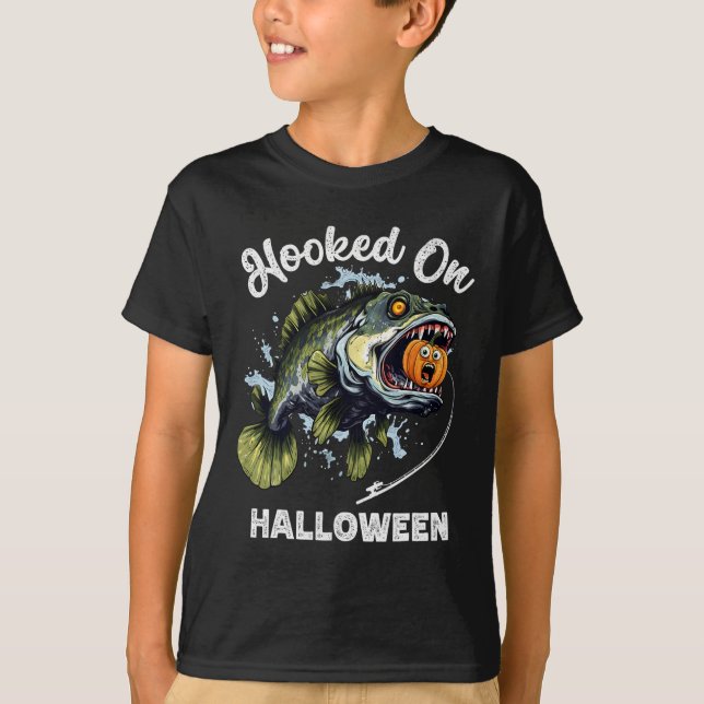 Camiseta Graciosos pescadores de Halloween hombres Zombie B (Anverso)