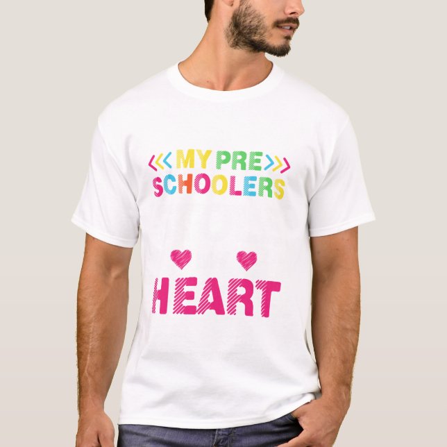 Camiseta Graciosos Preescolares Me Robaron El Corazón De Ve (Anverso)