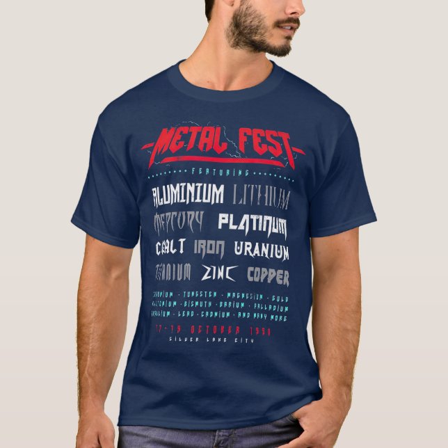 Camiseta Graciosos puntajes Metalizado en el festival (Anverso)