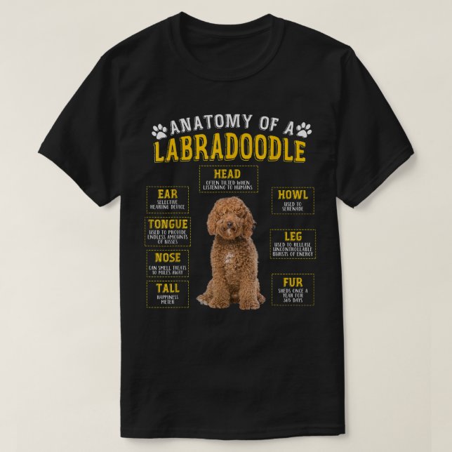 Camiseta Graciosos Regalos De Anatomía De Labradoodle Para  (Diseño del anverso)