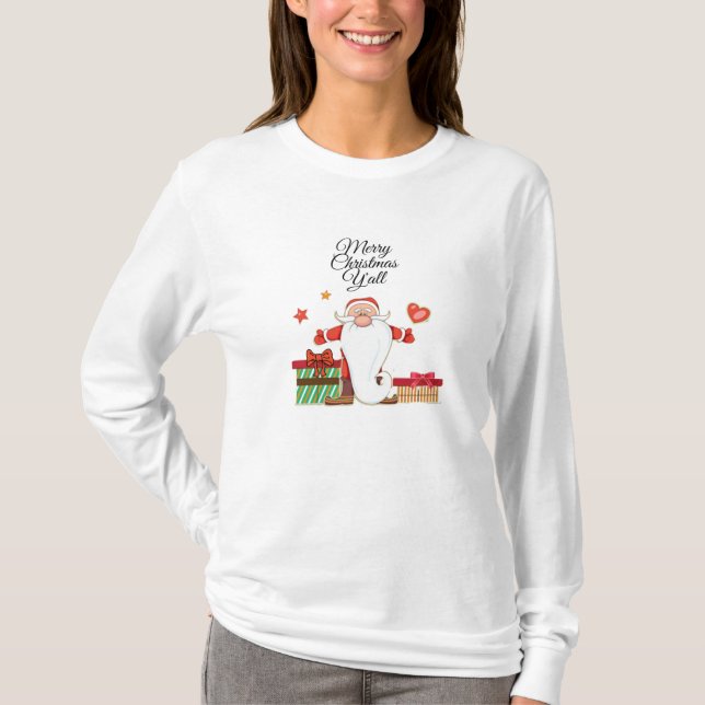 Camiseta Graciosos regalos de Navidades con el Papá Noel de (Anverso)