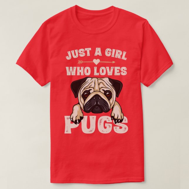 Camiseta Graciosos regalos de perro de pug para Chicas sólo (Diseño del anverso)