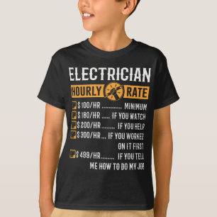Camiseta Graciosos Regalos Electricistas - Tarifa Horaria D