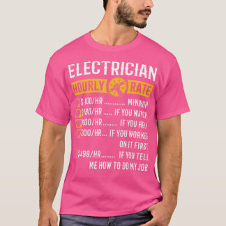 Camiseta Graciosos Regalos ElectricistasTarifa Horaria De E