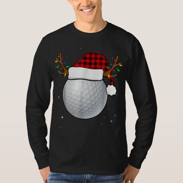 Camiseta Graciosos renos de golf Navidades de Santa Hat Paj (Anverso)