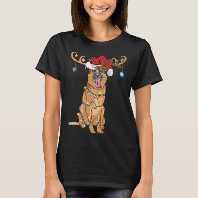 Camiseta Graciosos renos Santa Hat Navidades de pastores al (Anverso)
