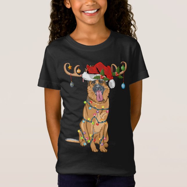 Camiseta Graciosos renos Santa Hat Navidades de pastores al (Anverso)