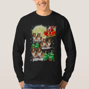 Camiseta Graciosos renos Sheltie Navidades de Navidad amant