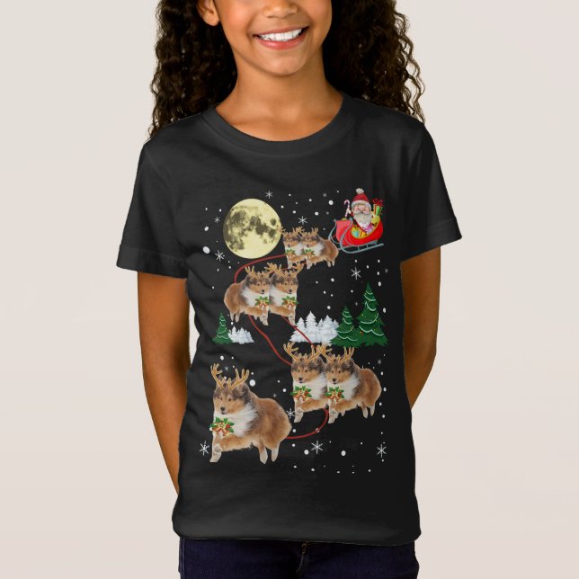 Camiseta Graciosos renos Sheltie Navidades de Navidad amant (Anverso)
