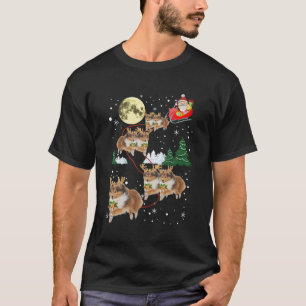 Camiseta Graciosos renos Sheltie Navidades de Navidad amant