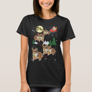 Camiseta Graciosos renos Sheltie Navidades de Navidad amant