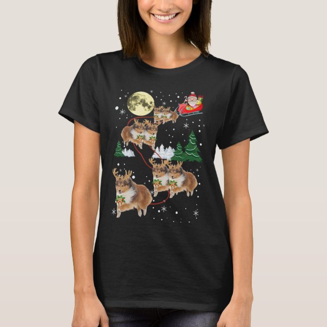 Camiseta Graciosos renos Sheltie Navidades de Navidad amant (Anverso)