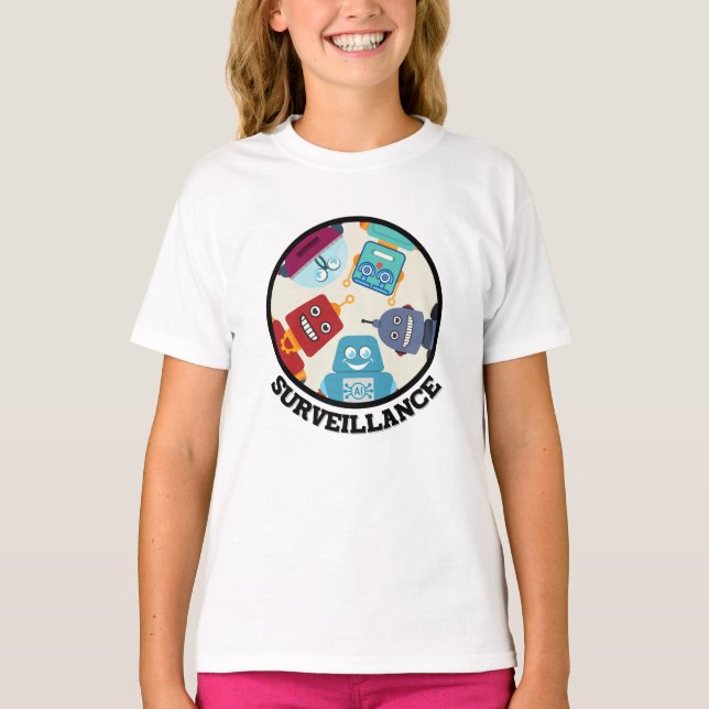 Camiseta Graciosos robots artificiales de inteligencia y vi (Anverso)