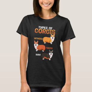 Camiseta Graciosos Tipos De Corgi Sin Tostar Tapado Quemado