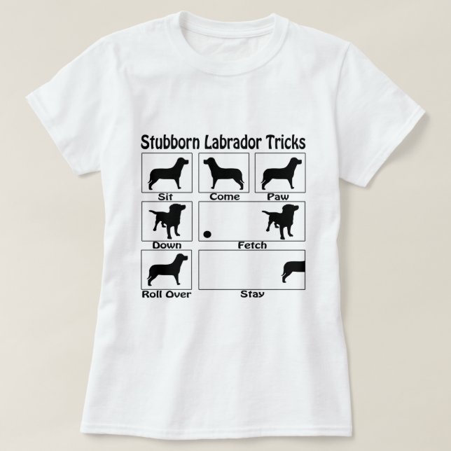 Camiseta Graciosos trucos de perros labradores trabados (Diseño del anverso)