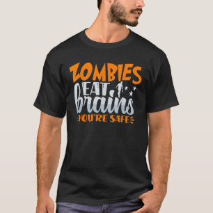 Camiseta Graciosos zombies felices de Halloween comiendo el