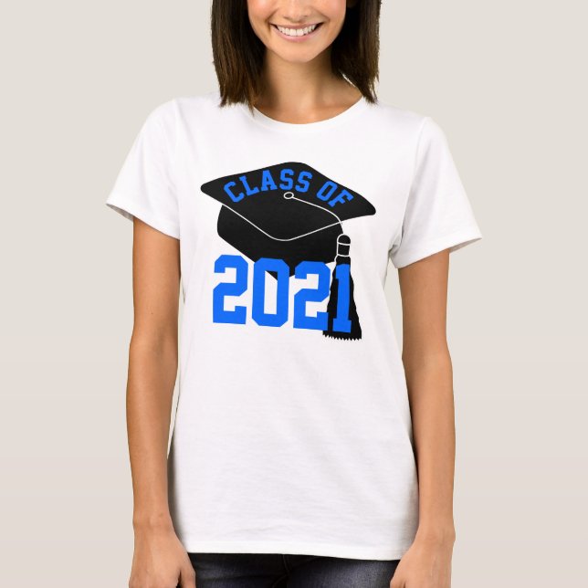 Camiseta Grad Cap Blue Class de 2024 (Anverso)