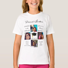Camiseta Grad Cap Foto Grad Múltiple Grad Keepsake Hermana 