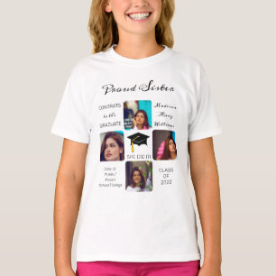 Camiseta Grad Cap Foto Grad Múltiple Grad Keepsake Hermana 