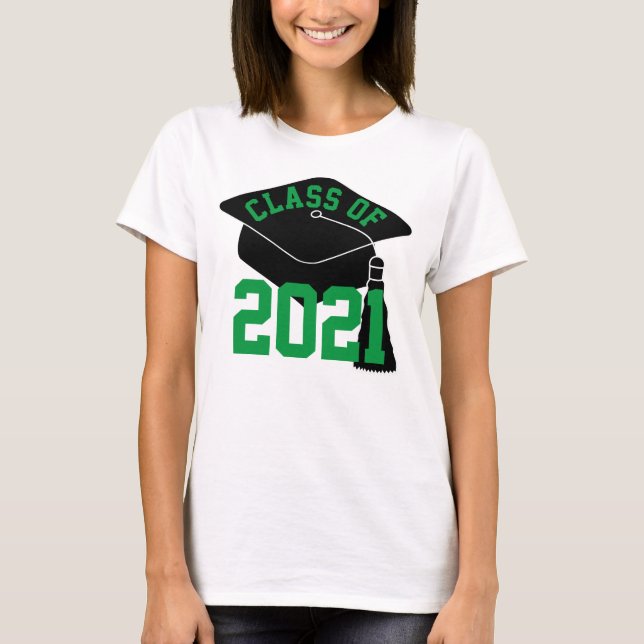 Camiseta Grad Cap Green Class of 2024 T-Shirt (Anverso)