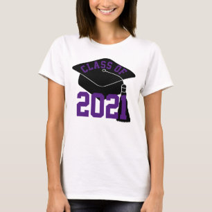 Camiseta Grad Cap Purple Clase de 2021