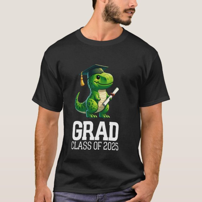 Camiseta Grad Clase De 2025 Graduación Gradual De Dinosauri (Anverso)