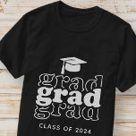 Camiseta Grad Clase de 20XX Graduación moderna en blanco y<br><div class="desc">Este diseño sencillo y moderno se compone de tipografía serif.</div>