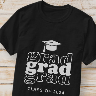 Camiseta Grad Clase de 20XX Graduación moderna en blanco y 